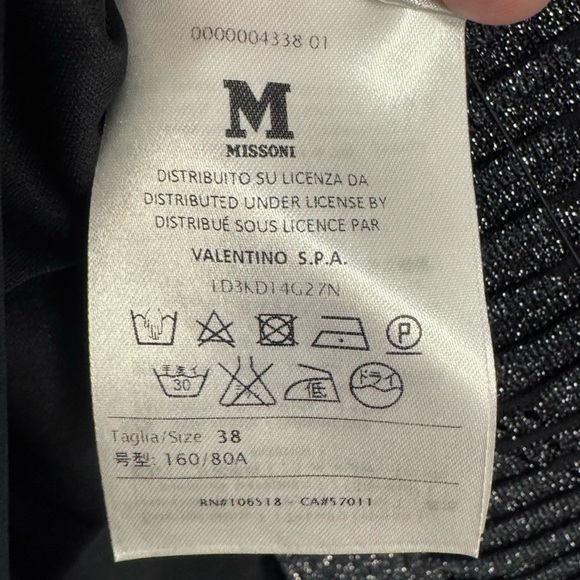 MISSONI $745 Retail Bicolor Mesh Long Sleeve Lurex Dress, Size 38 (US 6/8) - Picture 14 of 16